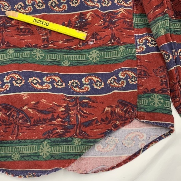 Men’s Pendleton Multicolor Paisley Outdoor Print Button Long Sleeve Shirt Size L - Picture 14 of 15